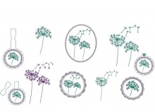 Stickserie - Pusteblumen mit Anhänger ITH